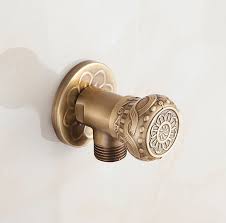 High Quality 1 2 Malex 1 2 Male Antique Brass Finish Bathroom Kitchen Angle Stop Valve Filling Valves Bathroom A Finished Bathrooms Bathroom Fixtures Bronze