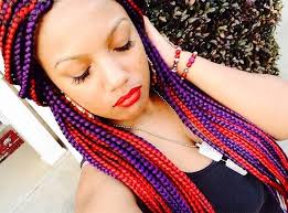 Black And Purple Braids Hairstyles Colorful Cuties Braided Hairstyles For Black Women Box Braids Hairstyles For Black Women Cute Box Braids