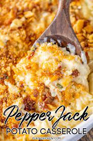 Pepper Jack Potato Casserole Our Favorite Potato Casserole Recipe It Is Like A Cross Bet Potatoe Casserole Recipes Easy Casserole Recipes Potato Side Dishes