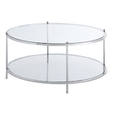 Buy round coffee tables in glass or marble top at affordable low prices you can't say no to. Convenience Concepts Royal Crest Round Glass Coffee Table In Chrome Metal Frame 134036