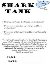 Shark Tank Business Plan Project For Fundraiser Or Classroom Store Classroom Store Shark Tank Mba Student