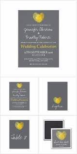 Gray Yellow Heart Wedding Collection A Yellow Gray Wedding Theme With A S Heart Wedding Invitations Wedding Invitations Vintage Wedding Invitations Templates