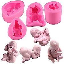 Amazon Com 4pcs Set 3d Cute Newborn Sleeping Baby Silicone Molds For Fondant Chocolate Candy Soap Craft Baby Shower Birthd Baby Mold Soap Craft Silicone Molds