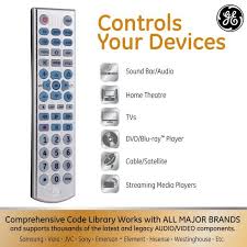 Universal remote controls, such as those made by general electric, while the universal remote sounds like a great way to streamline your entertainment system or within a few tries, you should be able to program the general electric universal remote. Ge 6 Device Universal Remote Control Backlit Big Button Silver 33712999 The Home Depot