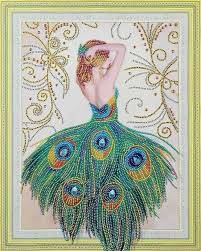 Peacock Woman Diamond Painting Kit Diamond Painting Diamond Art Mermaid Painting
