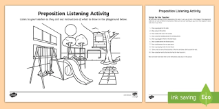 preposition listening worksheet primary resources twinkl