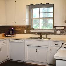 Cover Scalloped Wood Valance Over Kitchen Sink Kitchen Remodel Kitchen Tile Updated Kitchen