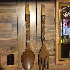 There are only two little secrets to making spoons, ladles, and forks out of wood. Vintage Wood Fork And Spoon Wall Decor Retro 70 S Era Kitchen Wall Hanging 36 In Kitchen Wall Hangings Wooden Wall Decor Kitchen Wall Decor