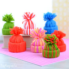 Repeat this step until the tube is well covered with yarn. Mini Yarn Hats Ornaments Diy Christmas Ornaments Easy Peasy And Fun