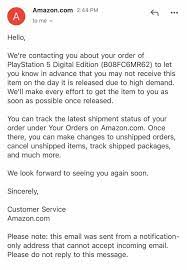 Maybe you would like to learn more about one of these? Amazon Warns Ps5 Preorder Customers That Consoles Might Arrive After Launch Day The Verge
