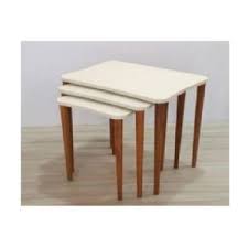 تسوق thewoodenart طقم شنطة اربع ترابيزات خشب مع حامل خشبي اللون اوف وايت ذا وودن ارت جوميا مصر wooden tables table furniture