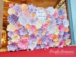 Flower backdrop giant paper flowers. Giant Paper Flowers Backdrop At Unique Seafood Restaurant Malaysia Purple Romance Event Malaysia