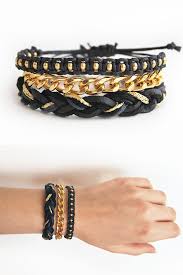 Black And Gold Bracelet Set Black Bracelet Set Black Arm Candy Set Of Three Bracelets Black And Gold Bracelet Stack Gold Bracelets Stacked Arm Candy Bracelets Black Bracelets