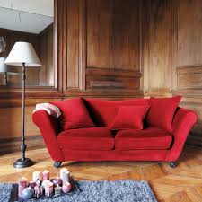 Canape 3 Places En Velours Rouge Baroque Mobilier De Salon Sofa En Velours Canape 3 Places
