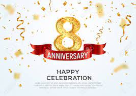 Happy 8 year anniversary images. 8 Years Anniversary Vector Banner Template Eight Year Jubilee Royalty Free Cliparts Vectors And Stock Illustration Image 124734387