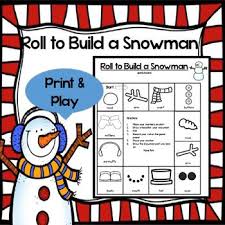 Roll To Build A Snowman Math Game Math Games Snowmen Math Math