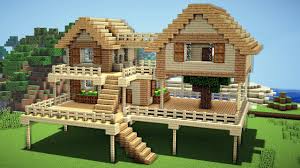 With three levels and sturdy supporting pillars, the rural house looks big. Minecraft Survival House Tutorial Build House Plans 132661
