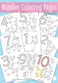 Animals Number Coloring Pages Numbers Preschool School Activities Preschool Worksheets