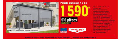 Clôture bois, composite & pvc. Offre Pergola Aluminium 4 X 3 M Chez Brico Depot