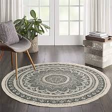 Amazon Com Leevan Round Area Rug Tufting Hand Woven Cream Chic Bohemian Mandala Print Tassels Door Mat In 2020 Rugs In Living Room Round Area Rugs Living Room Carpet