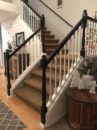 Black And White Stair Railings Painted Stair Railings Indoor Railing Stairs Design