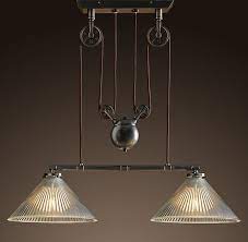 The Industrial Pulley Double Pendant Industrial Light Fixtures Vintage Industrial Decor Pulley Light