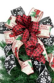 Looking For A New Tree Topper Or Christmas Wreath Bow In The Trendy Buffalo Plaid And Cinta De Arbol De Navidad Coronas De Navidad Arboles De Navidad Tematicos