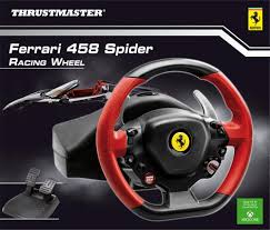 Steering wheel and pedal by thrustmaster for the xbox one gaming console. Thrustmaster Ferrari 458 Spider Racing Wheel Setup Korkealaatuinen Korjaus Valmistajalta