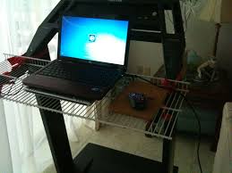 The most common wooden bathtub caddy material is wood. My Treadmill Shelf For My Laptop Now I Can Walk And Pin Diy Laptop At Home Gym Workout Rooms