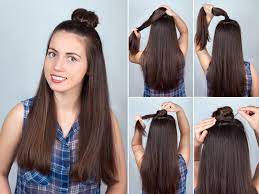 You can deck the bun with a cute bow and a matching dress. 80 Diy Simple And Easy Hairstyles For Long Hair Female 2021