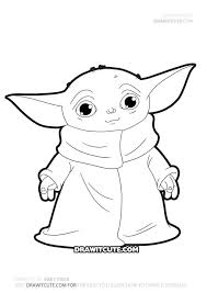 How To Draw Baby Yoda Star Wars The Mandalorian Draw It Cute Star Wars Art Drawings Star Wars Drawings Yoda Art