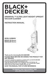 Black Decker Air Swivel Vacuum Stopped Working Black Decker Airswivel Bdasl100 Series Instruction Manual Pdf Download Manualslib