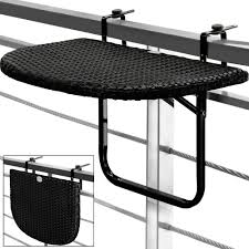 table de balcon tablette suspendue ajustable en hauteur rabattable polyrotin noir amazon fr rattan garden furniture foldable table apartment patio furniture