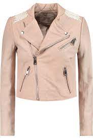 Maje Vicky Cotton Trimmed Leather Biker Jacket Modesens Fashion Clothes Cute Outfits