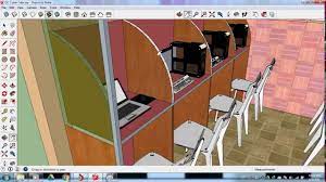 Every computer that internet cafes obtain has a perfect internet connection. Small Cyber Cafe Design In Sketchup Youtube