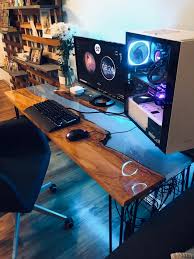 My New River Table Desk Build Battlestations In 2020 Diy Computer Desk Custom Gaming Desk Table Desk