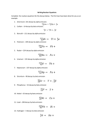 Gallery for 50 nuclear decay worksheet answer key. Nuclear Equations Teaching Resources