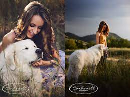 Pet And Owner Photography A Girl And Her Dog Great Pyrenees Dog Photoshoot Dog Photoshoot Pet Photography Animal Photography