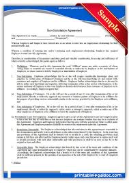 Nonsolicitation Agreement Legal Forms Template Printable Investment Club