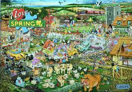 Cartoon jigsaw puzzles are possibly the most popular puzzles for adults as well as children. Gibsons I Love Spring By Mike Jupp 1000 Piece Jigsaw Puzzle For Sale 4 25 See Photos Money Back Guarant Puzzle Art Cartoon Art Styles Jigsaw Puzzles