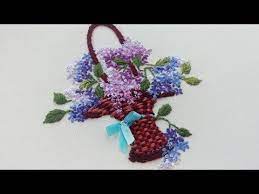 How To Embroider Lilac Flowers Art Embroidery Easy Stitch Youtube Flower Art Lilac Flowers Easy Stitch