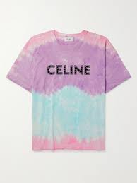 Collection tie & dye homme. Multi Oversized Logo Print Tie Dyed Cotton Jersey T Shirt Celine Homme Mr Porter