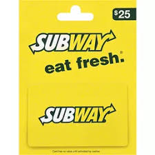 It should say on the back or front of the card. Subway Gift Card 25 Gift Cards Bassett S Market