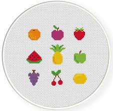 Easy strawberry cross stitch pattern. Tiny Fruits Cross Stitch Pattern Daily Cross Stitch