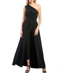 Black Evening Gowns One Off The Shoulder In 2020 Black Evening Gown Formal Dresses For Women Evening Gowns With Sleeves