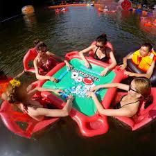 Inflatable Floating Card Table And 4 Chairs Poker Floats Set Inflatable Swimming Pool Swimming Pool Water Summer Pool Floats