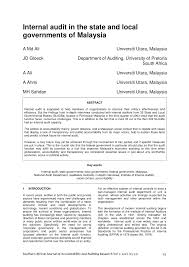 Pdf Internal Audit In The State And Local Governments Of Malaysia