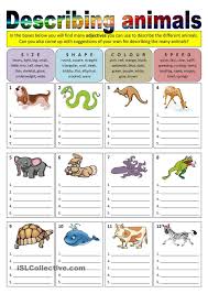 Describing Animals Adjectives English Lessons For Kids Teaching English Adjective Worksheet