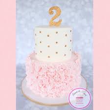 Girly Rose Gold 18th Birthday Cake Christina Hagen On Instagram Made This Adorable Dummy Cake For My Neighbors Little Girl Because W Pink Birthday Cakes First Birthday Cakes 1st Birthday Cakes