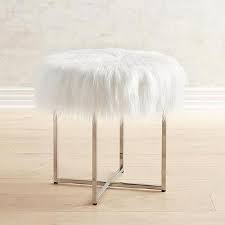 Set of 2 zoey dining chairs $249.99 compare at $325. Round White Faux Fur Acrylic Vanity Stool